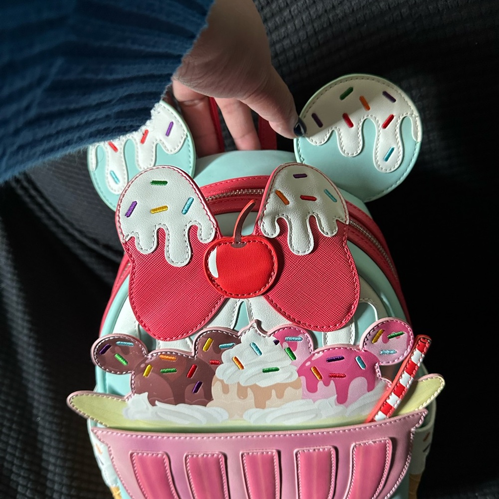 Colorful Minnie Ice Cream loungefly Backpack